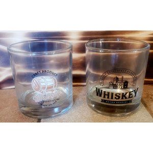 Two Bourbon Whiskey Rocks Glasses Cristar